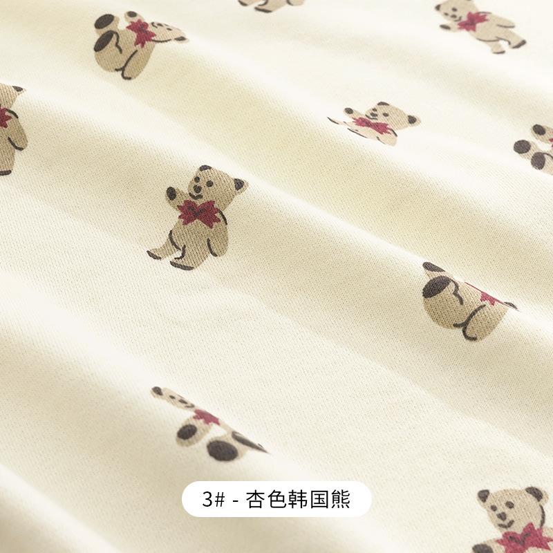 90x50cm/180x100cm Little Bear 100% Cotton Printed Knitted Fabric For Children's Clothing, Hoodies Handmade DIY Fabrics YHTJ0088