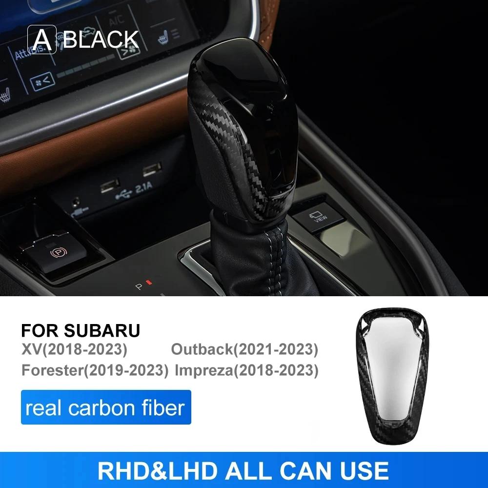 For Subaru XV Impreza 2018+ Forester 2019+ Outback 2021+ Gear Shift Lever Knob Cover Sticker Accessories Real Hard Carbon Fiber