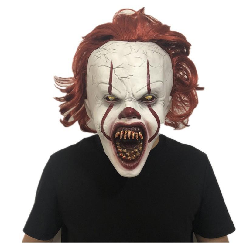 Scary Evil Killer Clown Latex Mask Halloween Horror Cosplay Costume Props