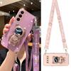 S 21 22 24 Etui na pasek Crossbody do Samsung Galaxy S21 S22 S23 S24 Plus Ultra S20 Fe Silikonowa podstawka etui Note 10 20