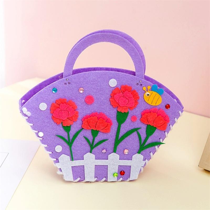 Mother's Day Bouquet Handbag DIY Sewing Kit – Fun Non-woven Fabric Gift for Kids To Make for Mom