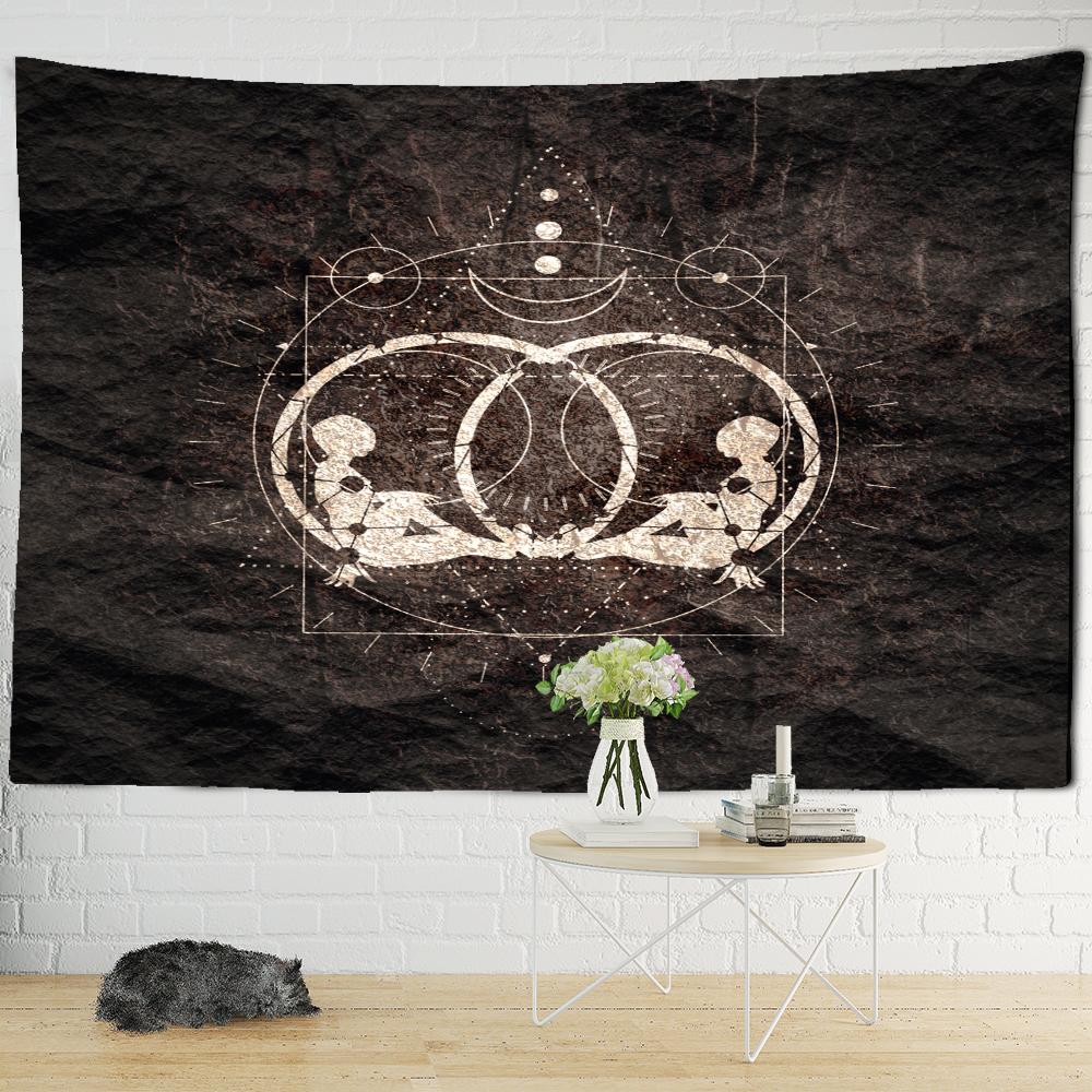 Tarot Kartı Goblen Duvar Askısı Güneş Ve Ay Desen Mandala Bohem Psikedelik Cadılık Hippi Ev Dekoru