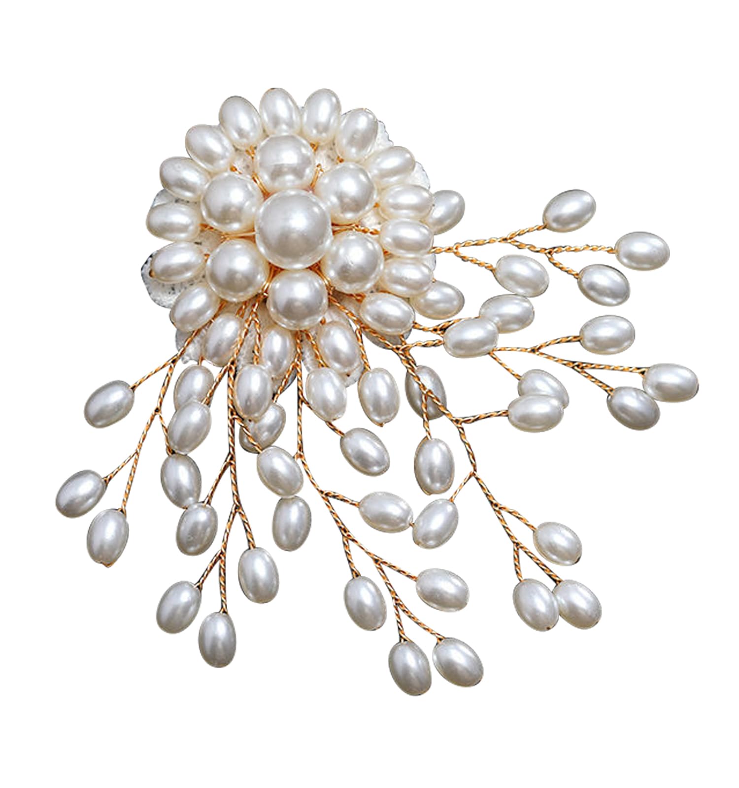 

entrance E firework gold [Herbeluemily] Brooch, pearl, flower, corsage, formal, graduation, ceremony, wedding, stylish, flower,
