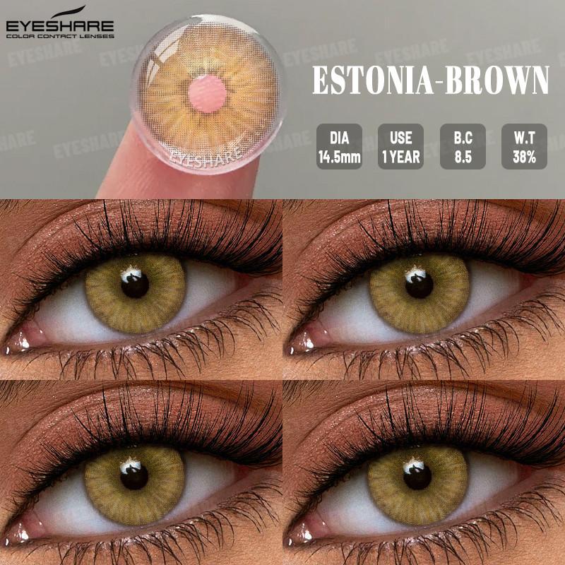 Eyeshare 1 Pair ESTONIA Colored Contact Lenses 14.5mm Big Eyes Natural Lenses For Fashion Eyes Blue Lenses Pupils Grey