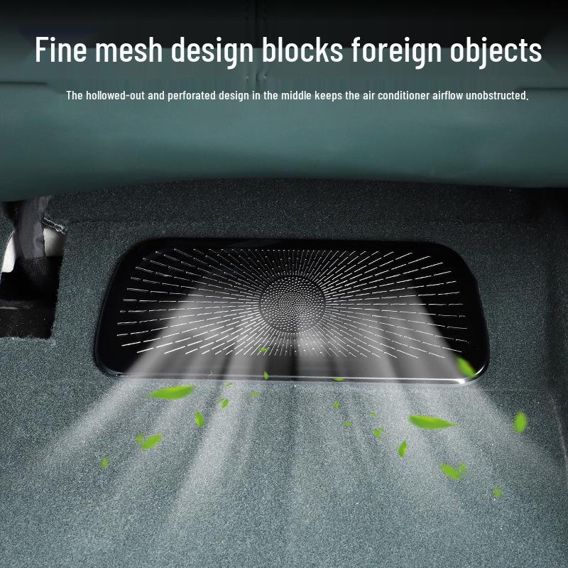 Scratch-Resistant Stainless Steel Dust Cover for Xiaomi YU7 Under-Seat Air Vents.