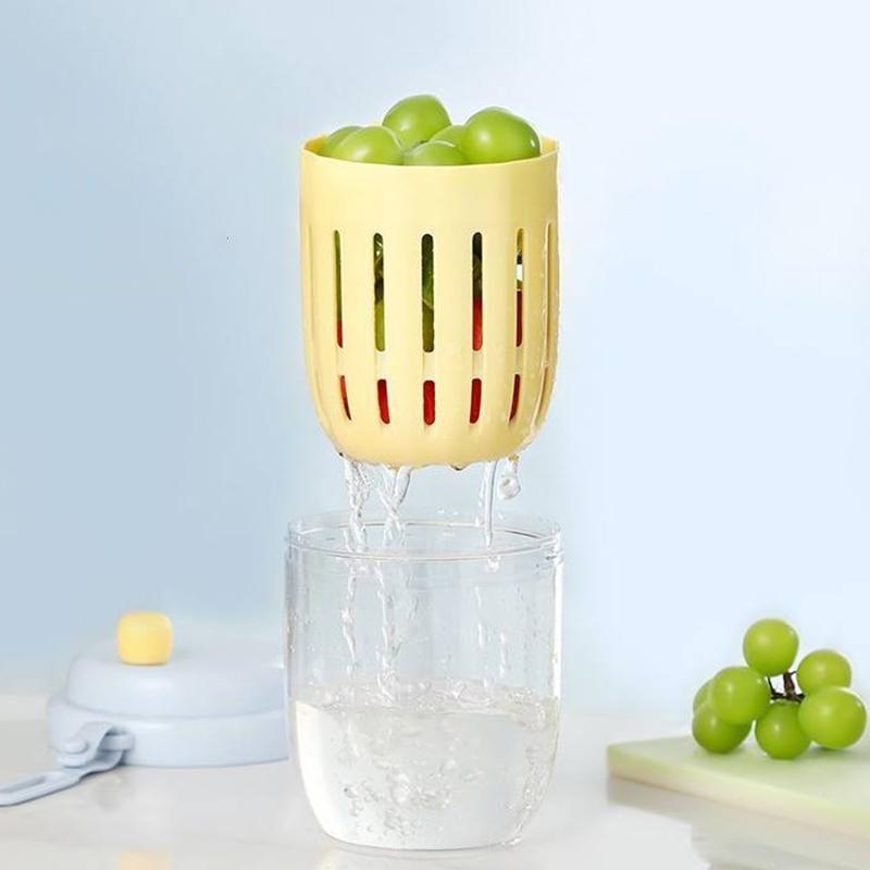 Portable Fruit Salad Cup Oatmeal Cup Fresh-Keeping Cup With Fork Office Breakfast Cup Double Layer Can Drain And Keep Fresh