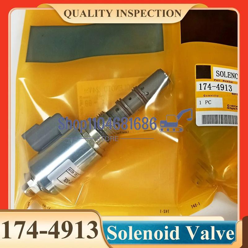 24V Solenoid Valve 174-4913 1744913 for Hydraulic Pump Valve Wheel Loader 950G 962G 966G