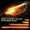 2pcs 12V DRL Car LED Daytime Running Light APP Control Flexible RGB Symphony Flowing Turn Signal Strip Headlight Decorative Lam