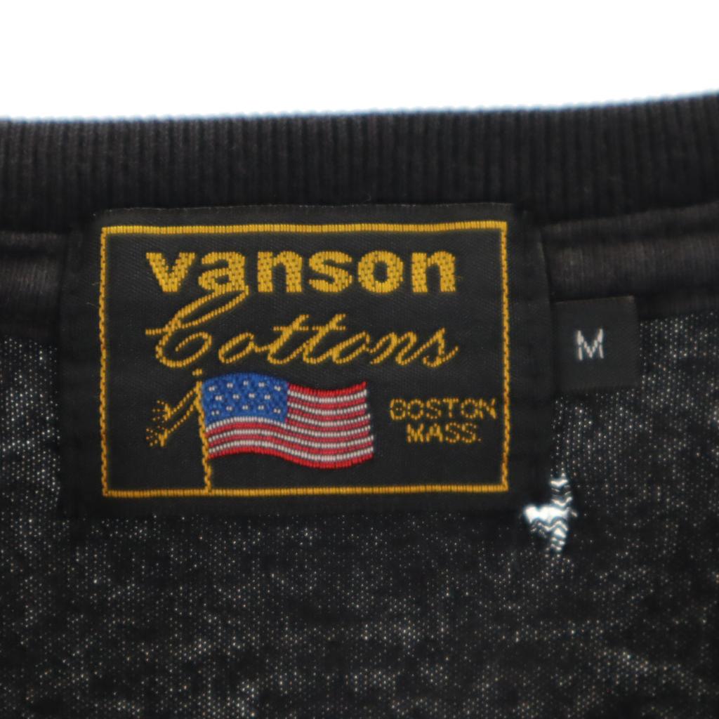 VANSON Flying star embroidery on the back Short sleeve T-shirt M black Men's Used