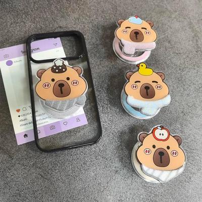 Nouveau Support de Téléphone Magnétique Capybara Dessin Animé 3D pour Doigt Annulaire Support Extensible Accessoires pour Téléphone Portable