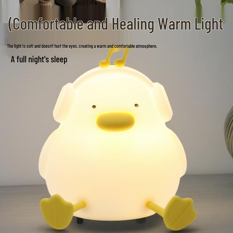 Rechargeable Cute Duck Silicone Night Light for Bedroom and Nursery