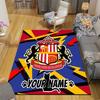 Custom Name Sunderland AFC2 Flannel Pattern Square Carpet,Area Rug,Carpet Rug for Living Room Bedroom Sofa Playroom Decor,Non-slip Floor Mat