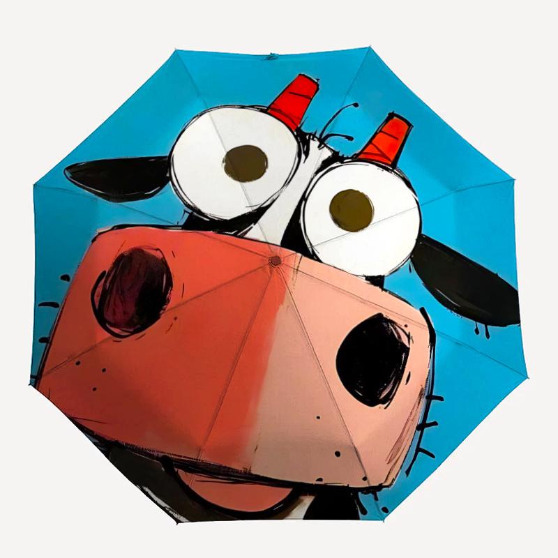 

1pc Cow Nose Automatic Open/close Umbrella, 8-Rib sturdy structure, Portable Travel Umbrella, Parties, Everyday Useb062