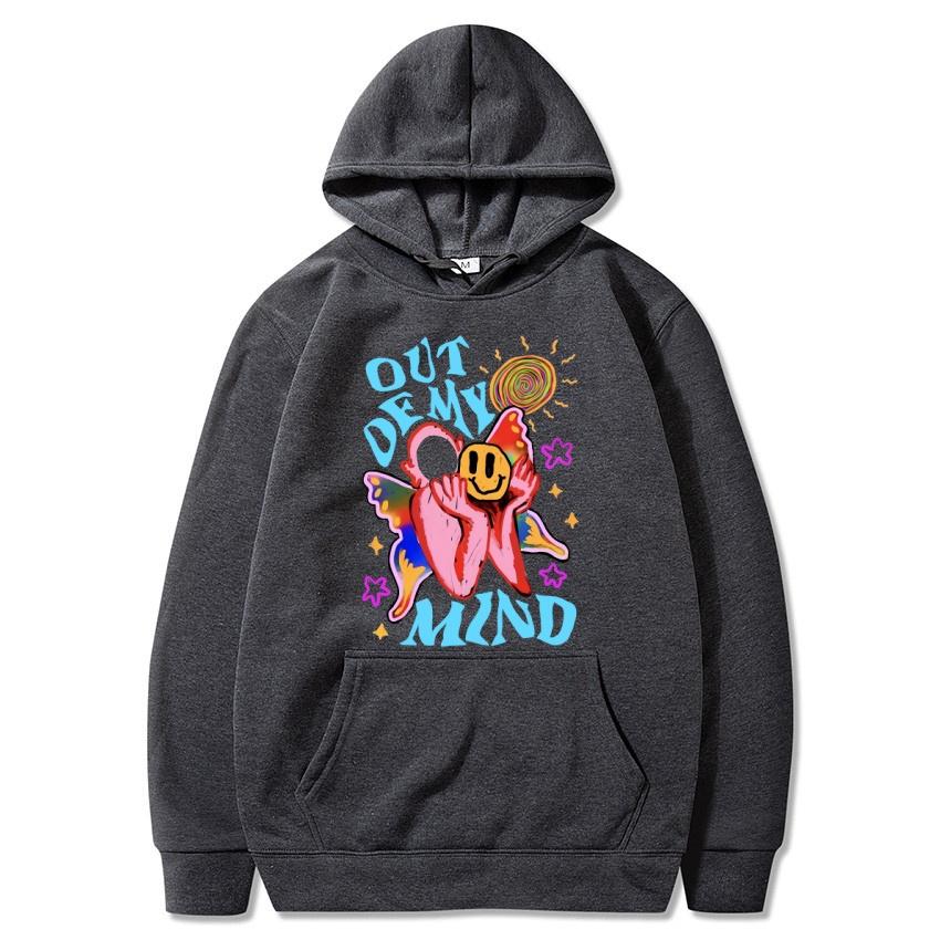 Out of my mind graffiti autumn/winter hoodie hip-hop street college classic pullover daily fashion casual warm hoodie gift