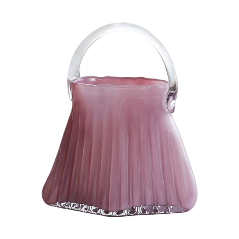 Verdickte Klare Glasvasen Handtaschenform Hülle Halten Blume Geeignet Für Haus Büro Dekoration Geburtstagsgeschenk