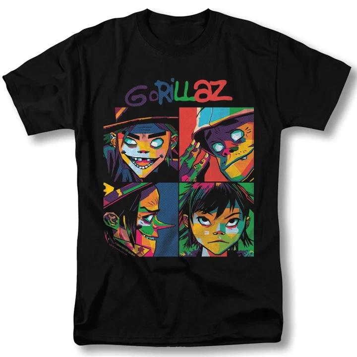 Men s and Women s T-shirts NEW GORILLAZ Band Concert Tour Black Heavy S-5XL S