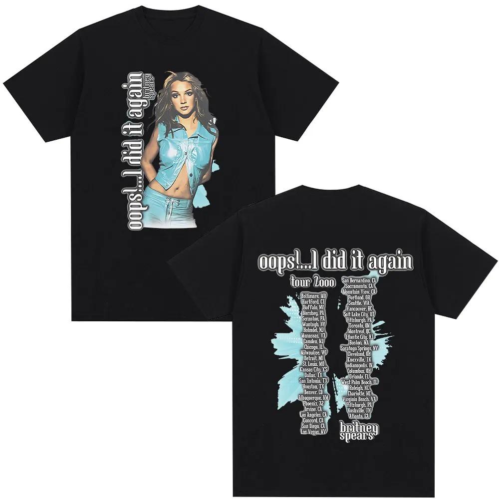 2026 Summer Britney Spears Metal Rock Graphic Tshirt Men Women Fashion Hip Hop T Shirts Vintage Short Sleeve Tee Oversized Y2k