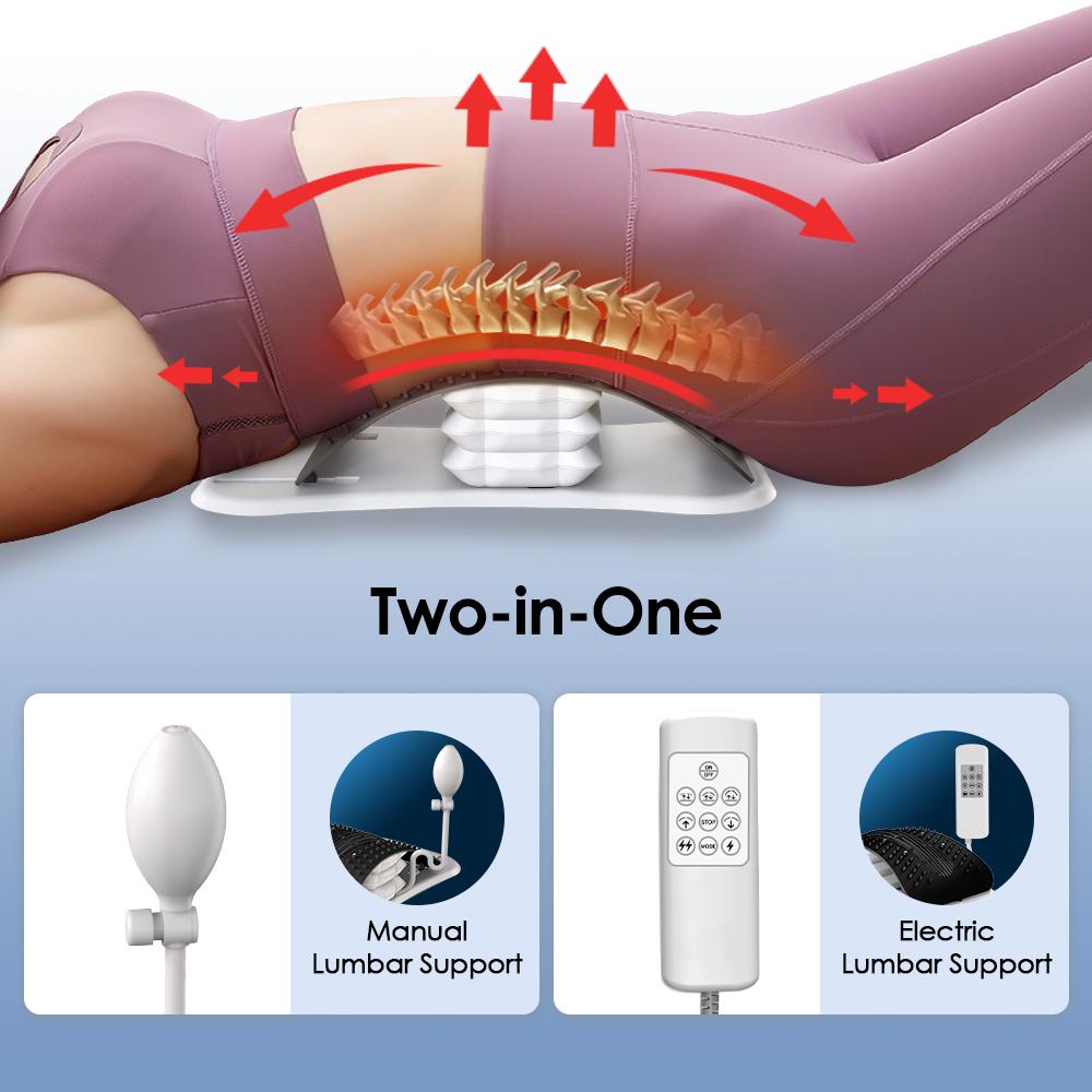 Adjustable Electric Back Massager Airbag Waist Neck Support Massage Lumbar Cervical Muscle Relax Stretcher Posture Massager