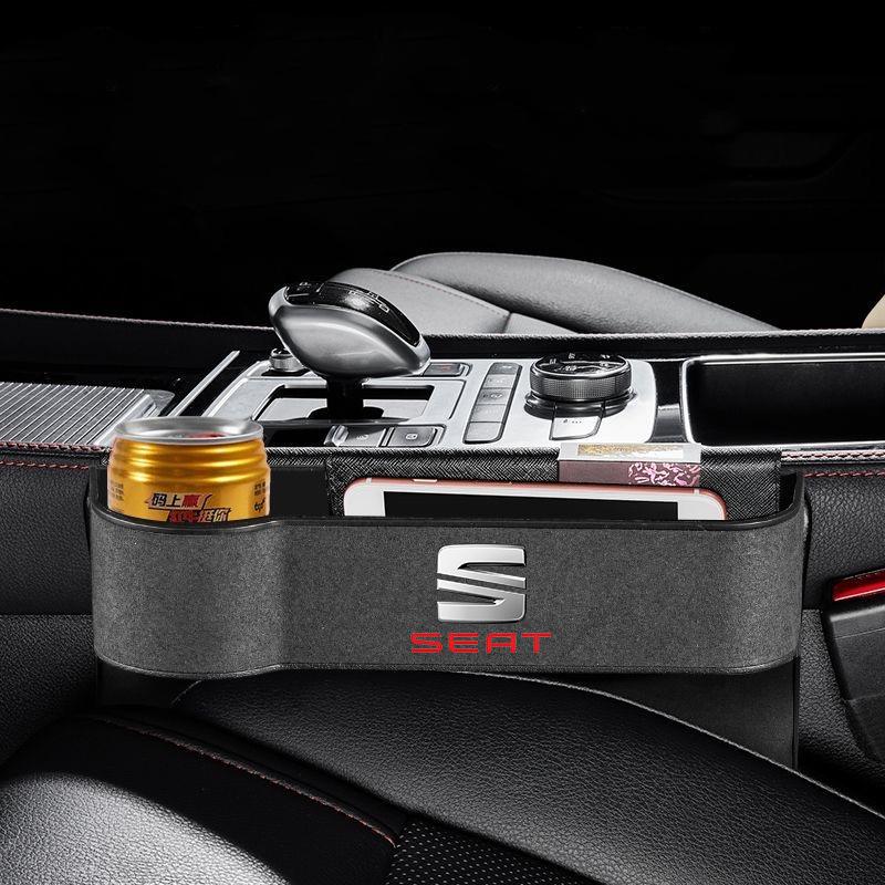 NBNY6 Suede Seat Side Storage Pocket for Car Seat Gap Filler Box for Seat Leon 5f Ibiza 6l 6j Leon 1p Cushion Altea Xl Leon Mk