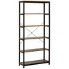 Bookshelf, 6 Open Shelves, Anti-Tip System, 80 x 30 x 180 cm, Rustic Brown
