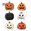 Desktop Grimace Decor 3Pcs Halloween Pumpkin Tabletop Decor, Rustic Face Wooden Block Solid Wood Crafts Ornaments, Farmhouse Craft for Home