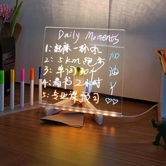 LED Note Board Colors Pen Reusable with 7 Easy To Use Glowing Acrylic