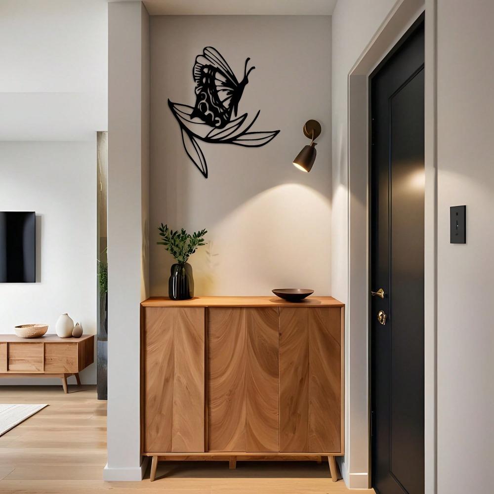 Laser Cut Iron Dragonfly Leaf Wall Art Heavy Duty Indoor Outdoor Metal Decor