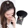 Rhinestone Puff Hair Head Cushion Flower Invisible Volume Hair Clip Elegant Hair Base  Girl