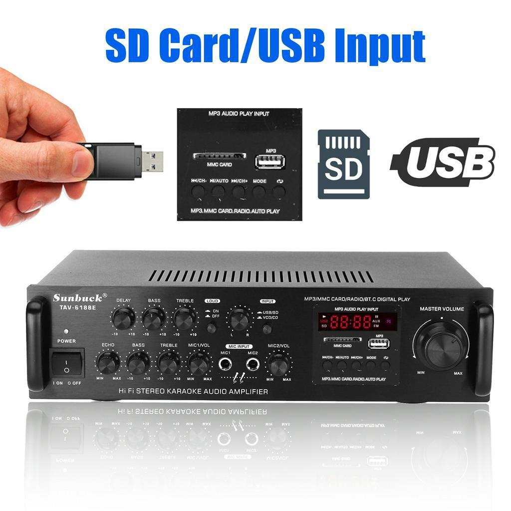 2000W 5-Kanal Audio Heimkino Heimkino Verstärker Bluetooth HiFi Stereo Verstärker LED Digital Karaoke Verstärker