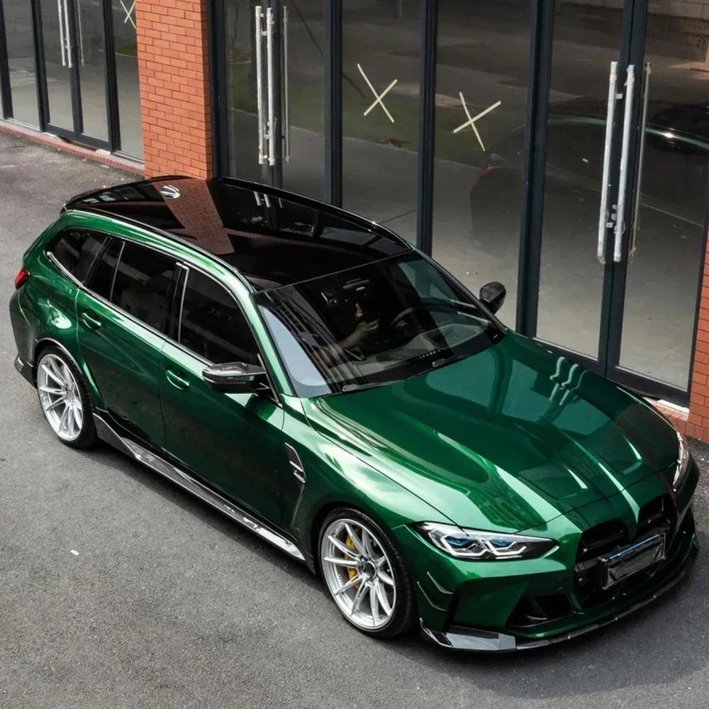 Car PET Agate Green Metallice Vinyl Film Auto Decal Sticker With Air Release Technology Motorcycle Car Body Decor Accessories