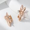 Vintage Glossy Flower English Earrings For Women Fashion  Gold Color Natural Zircon Boho Ethnic Wedding Jewelry Gift