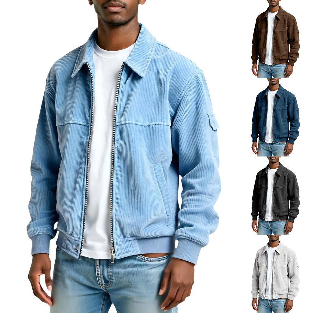 Men's Vintage Corduroy Fashion Casual Long-Sleeve Pocket Jacket