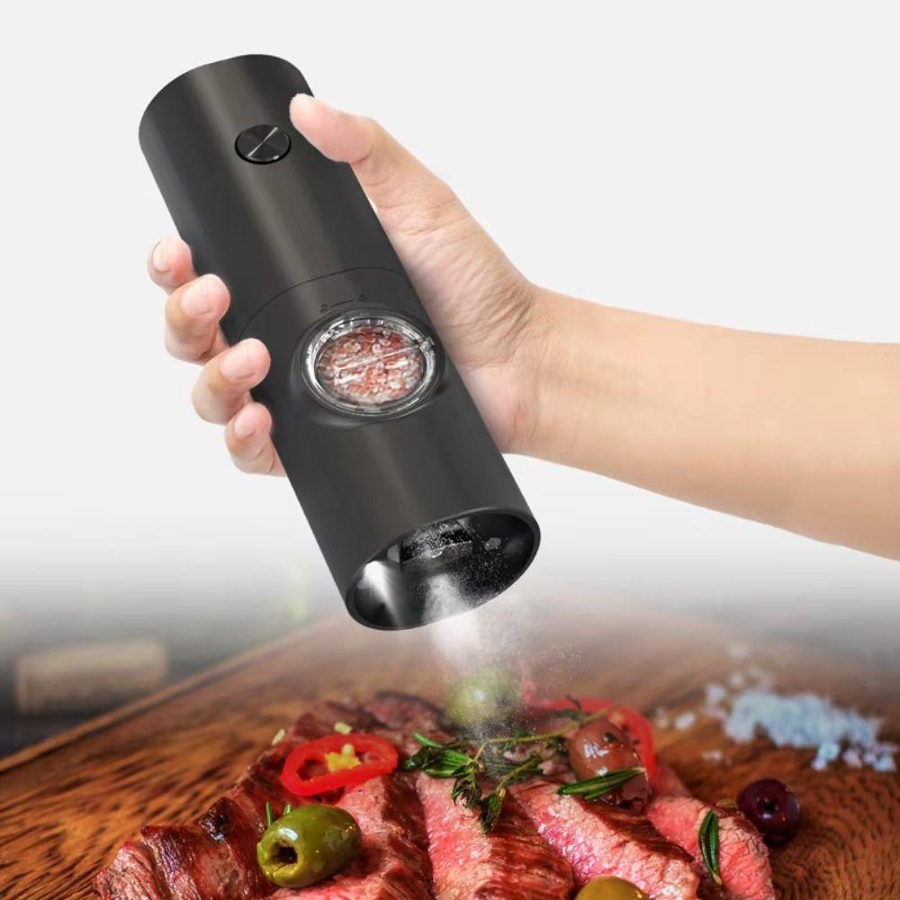 1pc/2pcs Rechargeable Electric Salt And Pepper Grinder Ceramic Grinding Core Kitchen Tools Home Use
