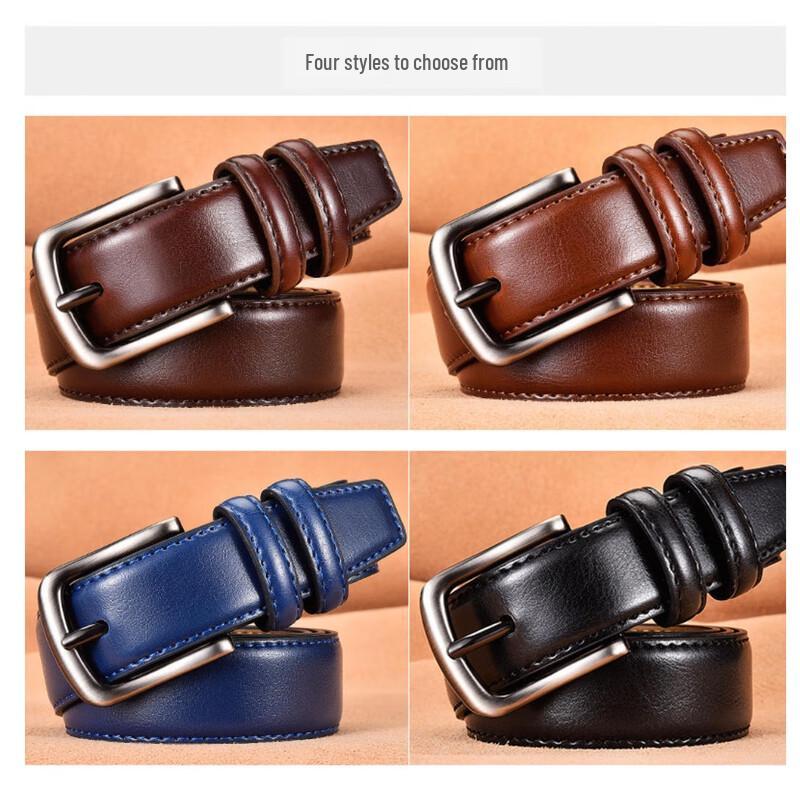 Men's Genuine Leather Belt with Alloy Buckle