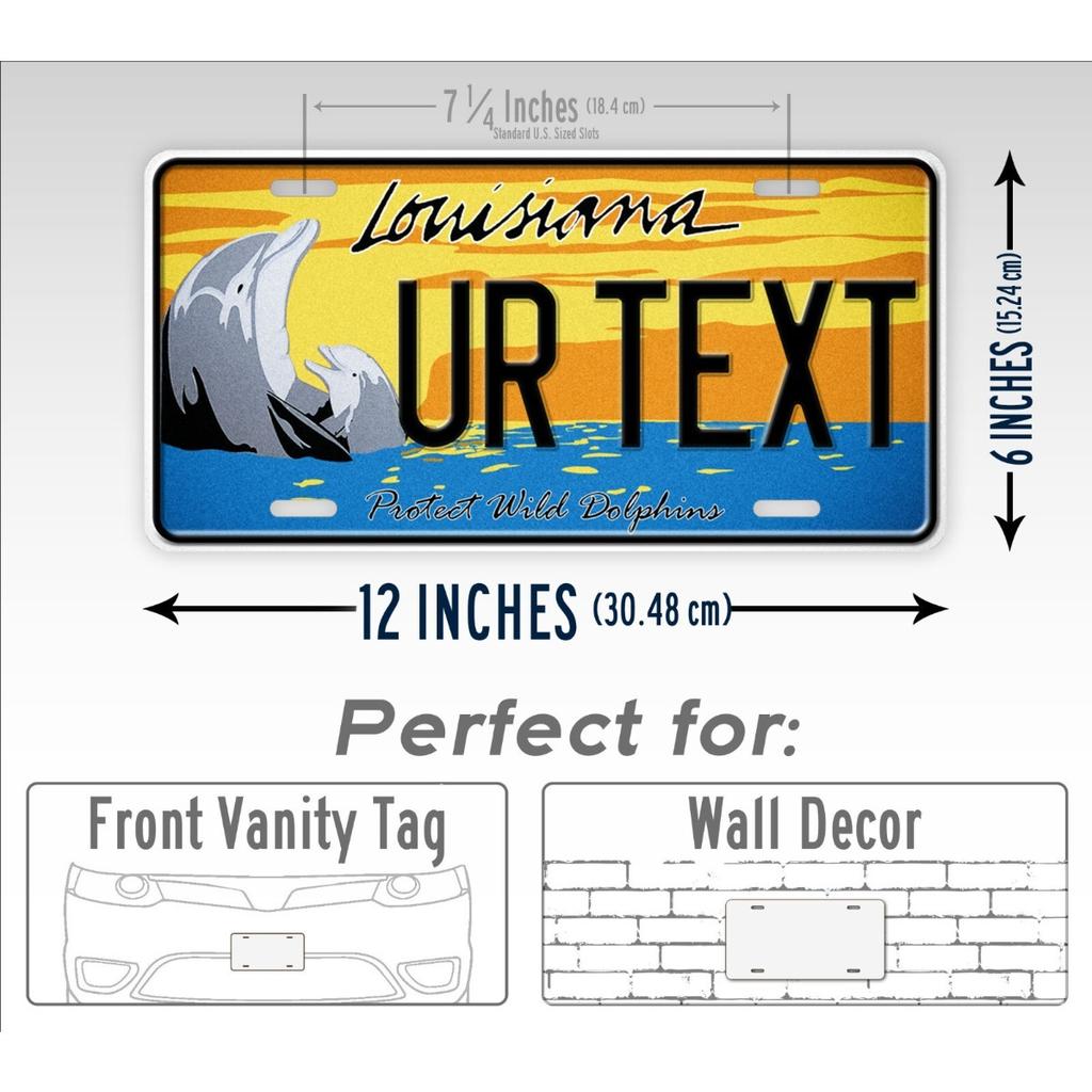 1pc Custom Text Louisiana Protect The Dolphins Metal Sign Tin Plate 12x6 Inch Outdoor Man Cave Wall Decor