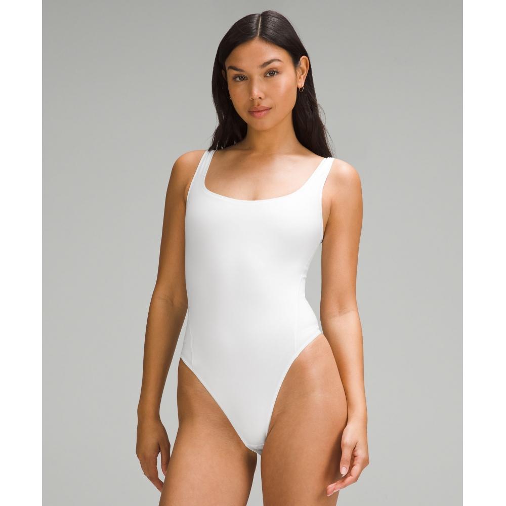 

Lululemon Wundermost Ultra Soft Nulu Square Neck Sleeveless Bodysuit White XXS