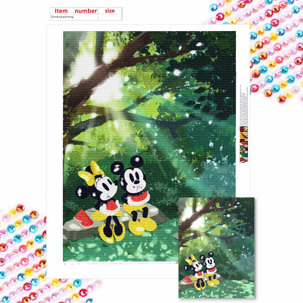 

Full Round Diamond Painting Eating Watermelon Under The Shade of A Tree Art Rhinestone Picture Mosaic DIY 5D Cross Stitch Embroidery Home Decoration Round 20x30cm