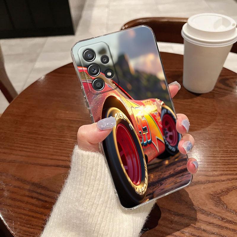 Clear Case For Samsung Galaxy A57 A37 A56 A36 A55 A54 A35 A26 A07 A17 A16 A06 A34 A15 Cover Cars Lightning Mcqueen Jackson Storm