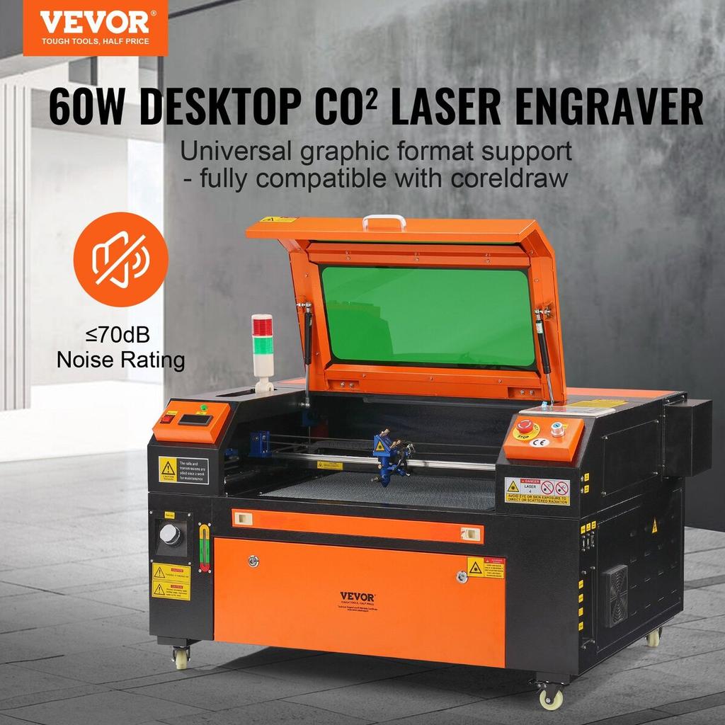 60W CO2 Laser Engraver Engraving Carving Print Machine 400x600 Mm Workbed