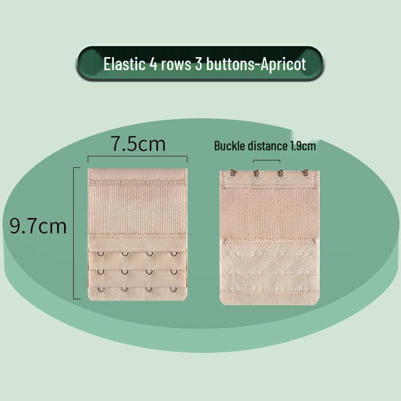 Elastic Bra Extender with Stainless Steel Hooks - Universal Full-Size Bra Back Closure
