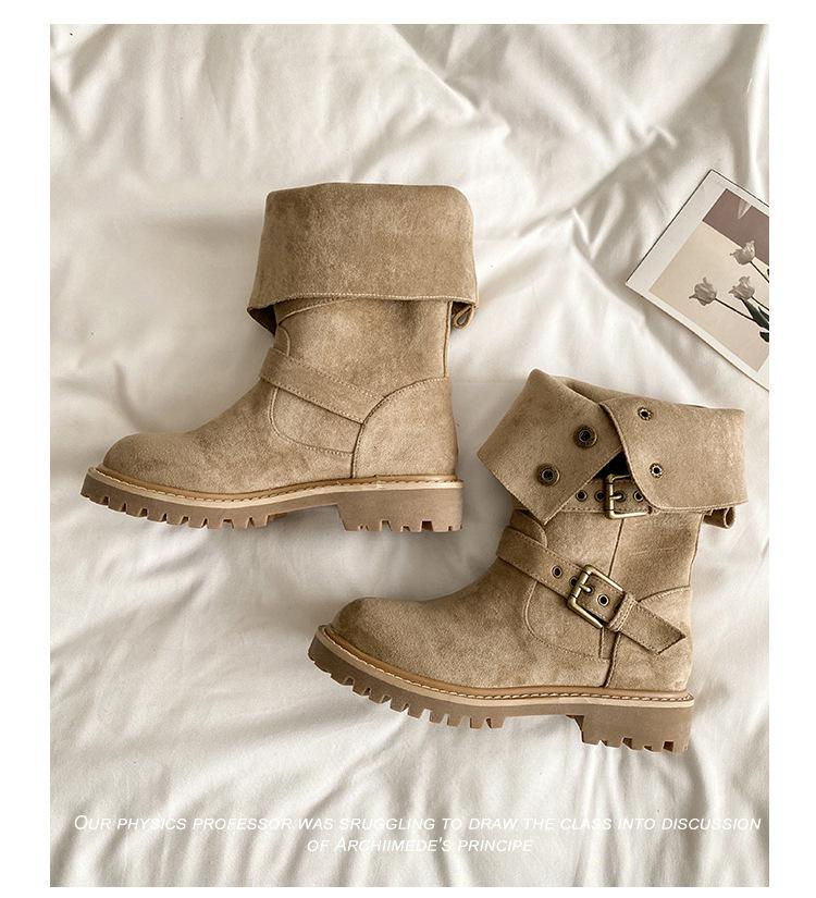 

[Su Yinyin of the same style] Button boots retro Maillard Martin boots women s new models but two western short boots 35