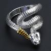 Snake Ring with Tail Copper Rattlesnake Shaped Finger Ring Jewelry Handmade Adjustable Serpent Ring Gift for Men Women