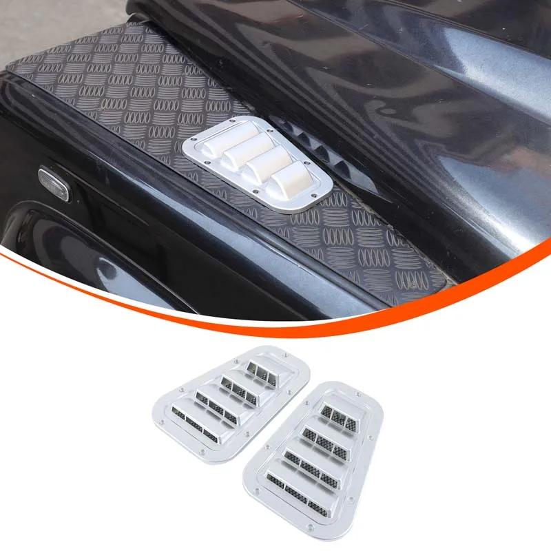 For 2004-18 Land Rover Defender 90 110 aluminum alloy car hood air outlet protective mesh cover sticker car exterior accessories