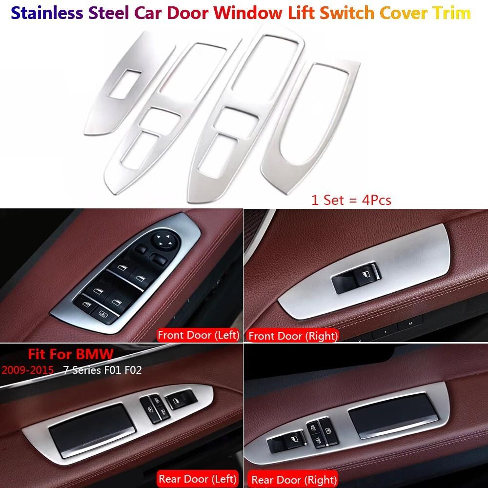 Stainless Auto Car Door Window Switch Panel Trim Cover For BMW 7 F01 F02 F03 F04