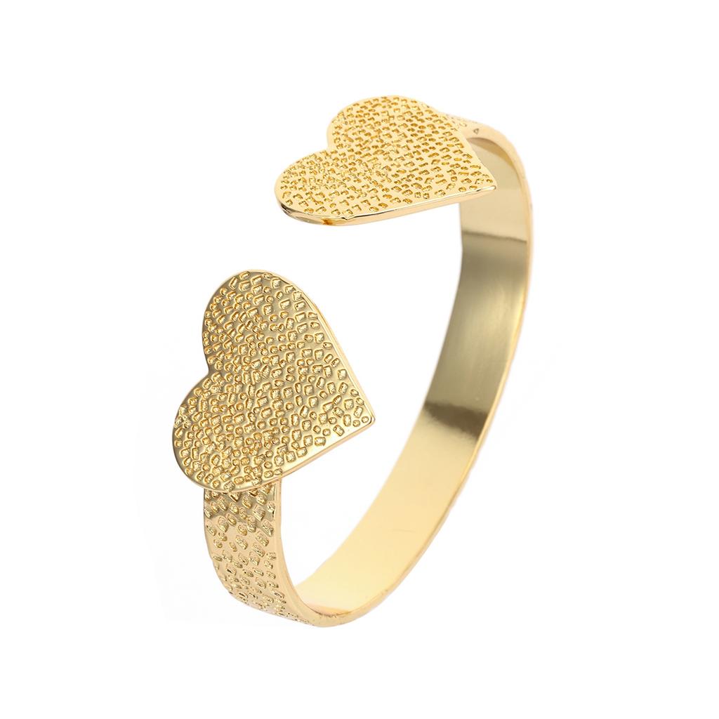Nidin High Quality Star Heart Open Cuff Bangle Adjustable Copper Bracelet Fashion Jewelry For Women Valentine's Day Fine Gifts