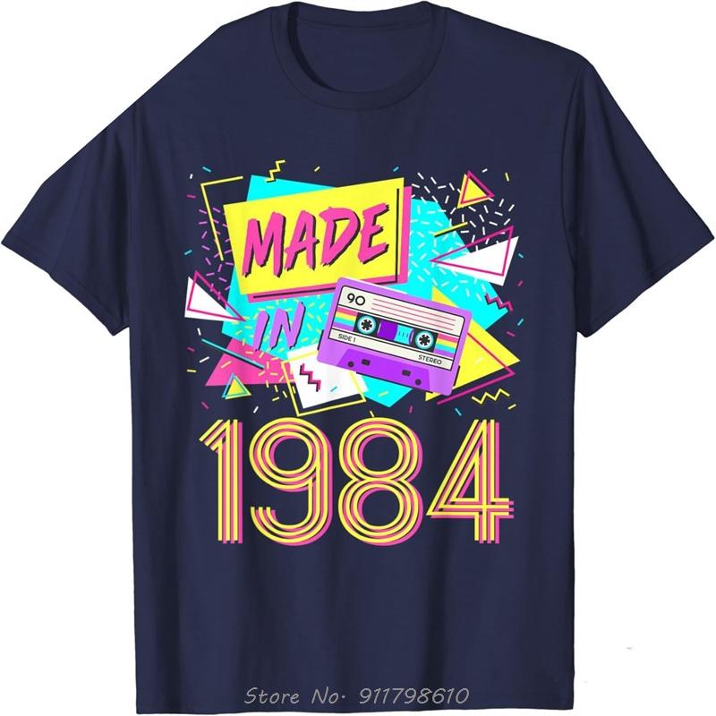 Fabriqué en 1984 Anniversaire 38 ans Rétro Vintage Années 80 T-shirt Site officiel Unisexe Vêtements pour hommes T-shirt en pur coton