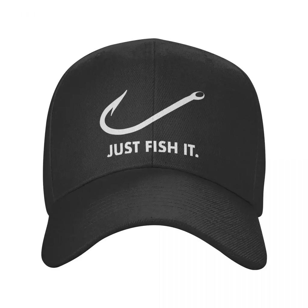 Classic Fishing Just Fish It Baseball Cap for Unisex WoUnisex Breathable FisherUnisex Dad Hat PerforUnisexce Snapback Caps Sun Hats