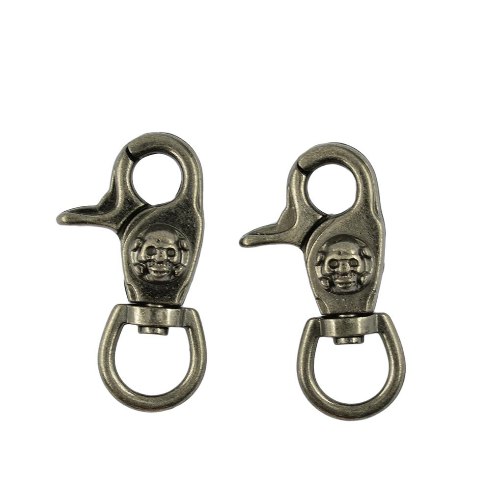 2pcs Vintage Silver Metal Hooks Swivel Trigger Snap Hardware