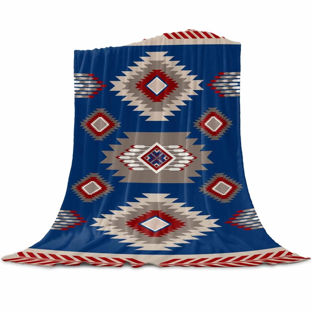 Indian Geometry Graphics Throws Blankets for Sofa Bed Winter Soft Plush Warm Sofa Throw Blanket Holiday Gifts