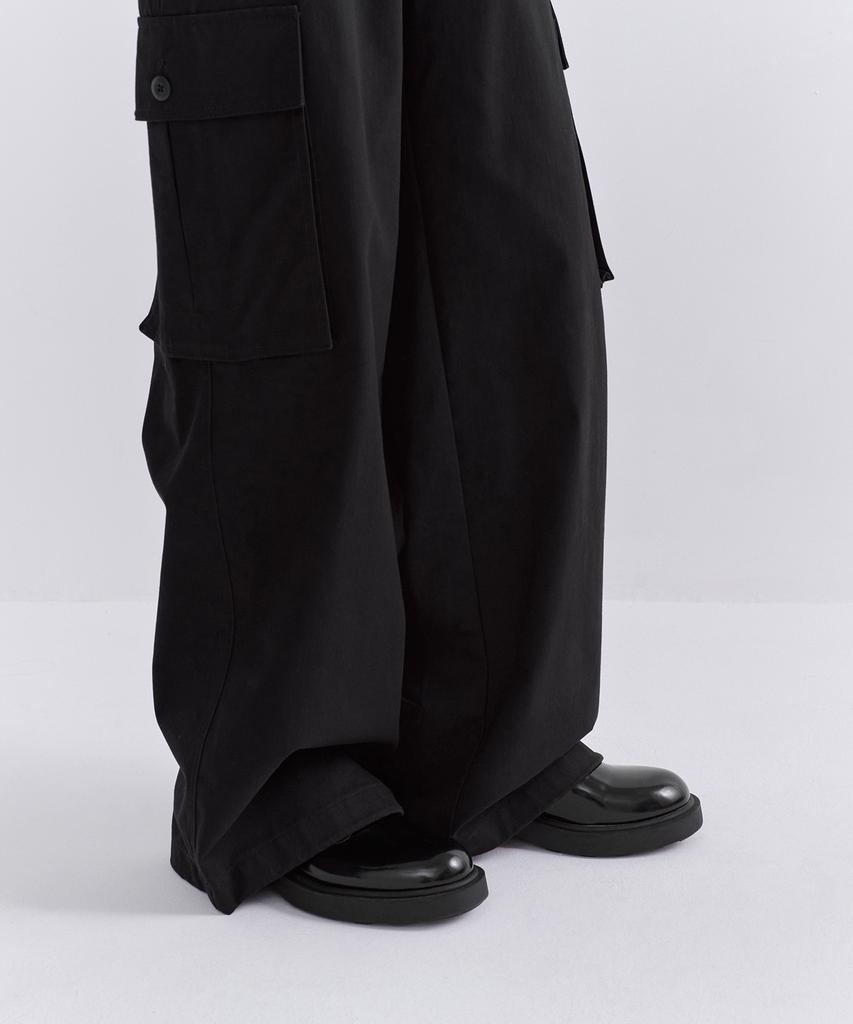MUSINSA STANDARD WOMAN Women'S Herringbone Wide Cargo Pants [Black]